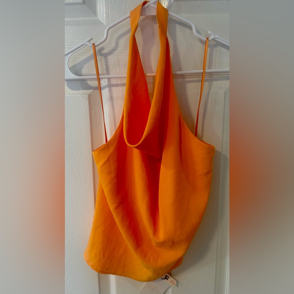 Zara Women’s Orange Halter Neck Tank Top